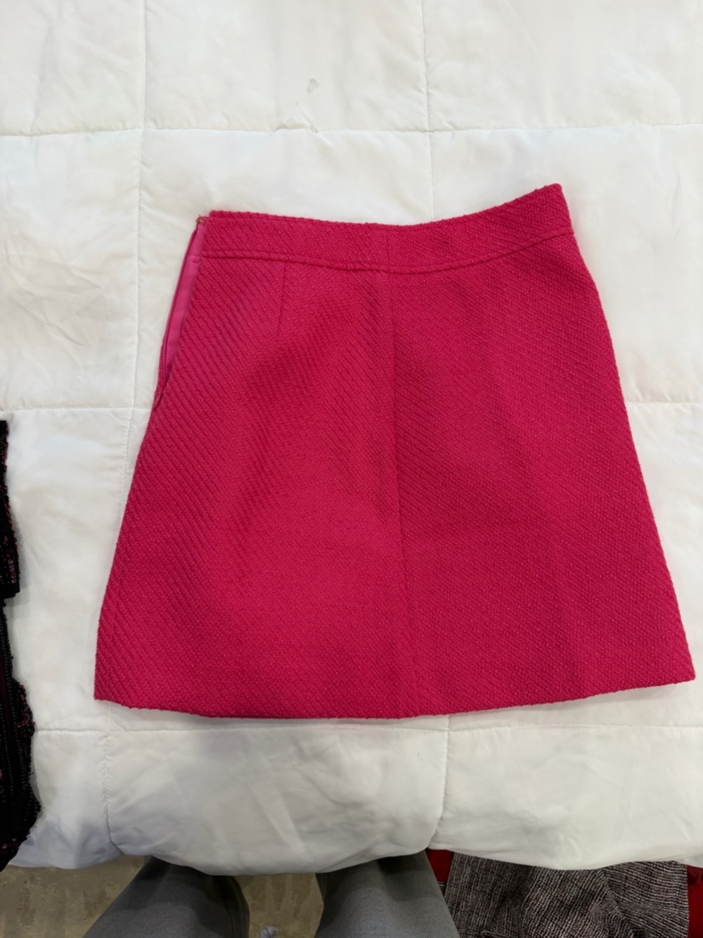 J. Crew Hot Pink Textured A-Line Skirt